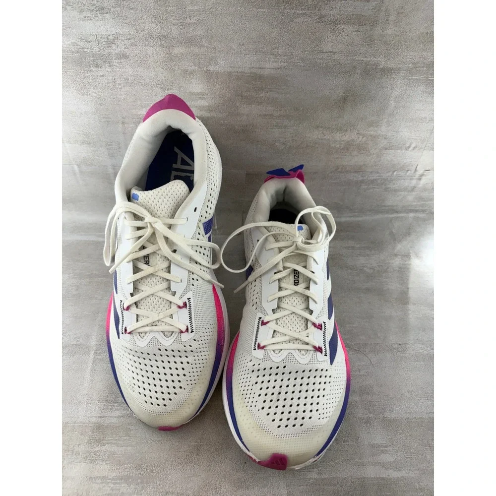 Adidas Adizero SL Men Running Shoes White Blue Pink GV9095 Size 10